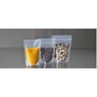 CLEAR STAND UP POUCH 500G 195X270X120MM