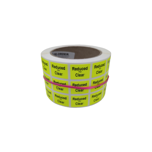 LABEL 20X25 YELLOW REDUCED TO CLEAR