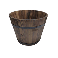 WOODEN BARRELL 380MM(D)X270MM(H) STAINED
