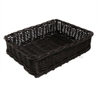 POLY WICKER BASKET DARK 400X300X100MM