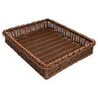 POLY WICKER BASKET EARTH 400X500X95MM