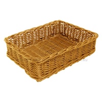 POLY WICKER BASKET NATURAL 400X300X100MM