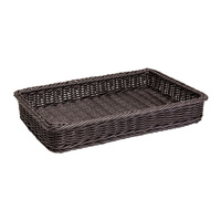 POLY WICKER BASKET DARK 600X400X100MM