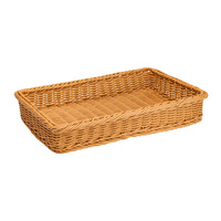 POLY WICKER BASKET NATURAL 600X400X100MM