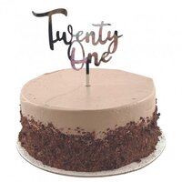 CAKE TOPPER ALPEN TWENTY ONE SILVER