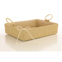 JUTE TRAY WITH HANDLE 30X38X9CM LARGE