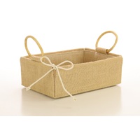JUTE TRAY WITH HANDLE 18X26X9CM SMALL