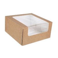 KRAFT CAKE BOX 8X8X4" WATERFALL WINDOW