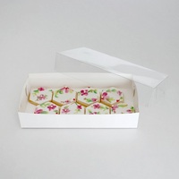 COOKIE BOX WHITE MEDIUM W/CLEAR LID