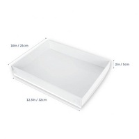 COOKIE BOX WHITE XLARGE W/CLEAR LID PK25