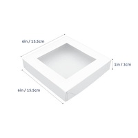 WINDOW COOKIE BOX WHITE SQUARE 6X6X1"