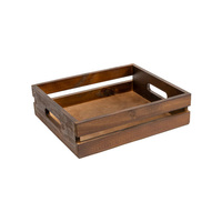 PINE TRAY DARK STAIN 295X340X95 W/HANDLE