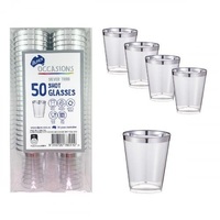 SHOT GLASS W/SILVER TRIM 30ML