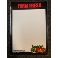 LAMINATED CARD A4 FARM FRESH PF BLACK