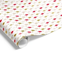 XMAS GIFT WRAP RED GOLD TREES 60CMX40M
