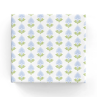 GIFT WRAP ROLL BLOCK PRINT BLUE 60CMX40M
