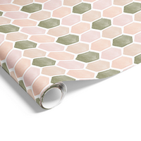 GIFT WRAP ROLL OLIVE PINK HEX 60CMX40M