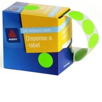 AVERY LABEL 14MM DOT GREEN