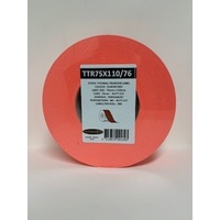 LABEL BLANK 75X110MM RED - 100M ROLL