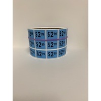 LABEL 20X25 BLUE $2.99 BLOCK PRINT