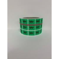 LABEL 20X25 GREEN $0.99 BLOCK PRINT