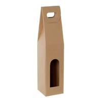 WINE CARRIER SINGLE BOTTLE KRAFT BOX PK5