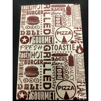 GREASEPROOF 20X30CM TASTY WRAP PRINT