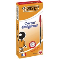 BIC PEN CRYST RED   MED BOX12