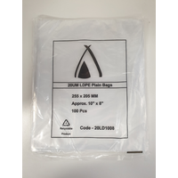 POLY BAG PLN 08X10IN 205X255MM 20UM