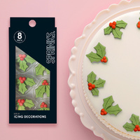 ICING - CHRISTMAS HOLLY PK8