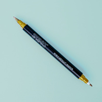 EDIBLE METALLIC PEN GOLD DUAL TIP