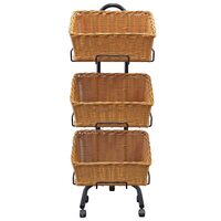 3-TIER RECT POLWICKER NAT STAND BASKET