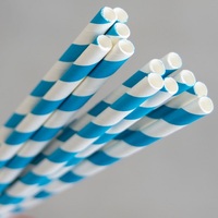PAPER STRAWS REGULAR BLUE/WHITE STRIPE