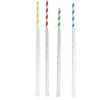 PAPER STRAWS REGULAR WRAPPED MIX COLOUR