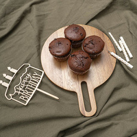 ACACIA WOODEN PADDLE ROUND 20X26X1.5CM