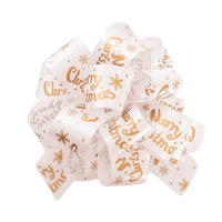 WHITE CHRISTMAS PULL BOW 30MMX12.5CM PK5