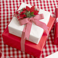 RIBBON GROSGRAIN STRIPED RED 25MMX20M