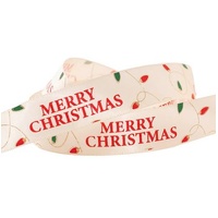 IVORY MERRYXMAS LIGHTS RIBBON 15MM X 20M