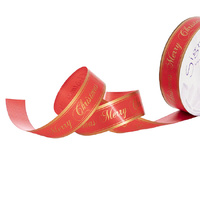 RIBBON TEAR MERRY XMAS RED 3CMX91M