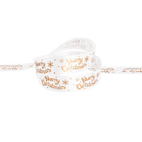 RIBBON TEAR MERRY XMAS WHITE 3CMX91M