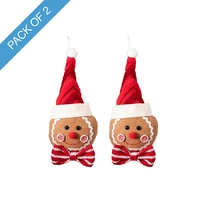 XMAS HANGING GINGERBREAD MAN HEAD PK 2