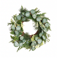 CEDAR PINE EUCALYPTUS WREATH GREEN 50CM