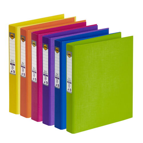 BINDER A4 2D 25MM ASSORTED COLOURS