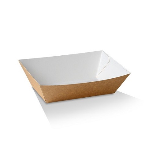 UNCOATED PAPER FOOD TRAY #3 140X85X55MM