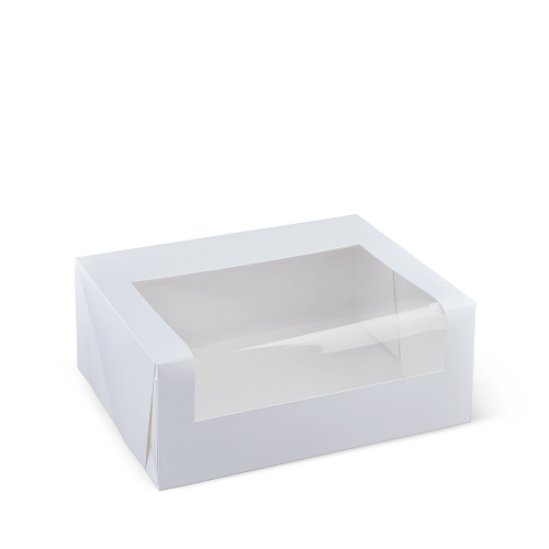 CUPCAKE BOX 06 WHITE NO INSERT WINDOW 50