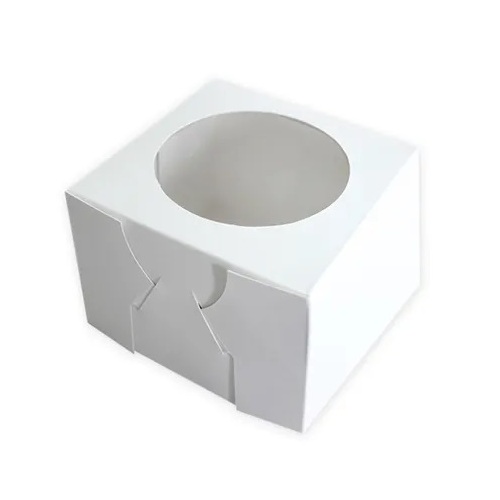 CAKE BOX 4X4X3INCH WITH WINDOW  PK100