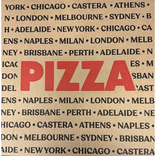 PIZZA BOX 13" PRINTED *CITIES"