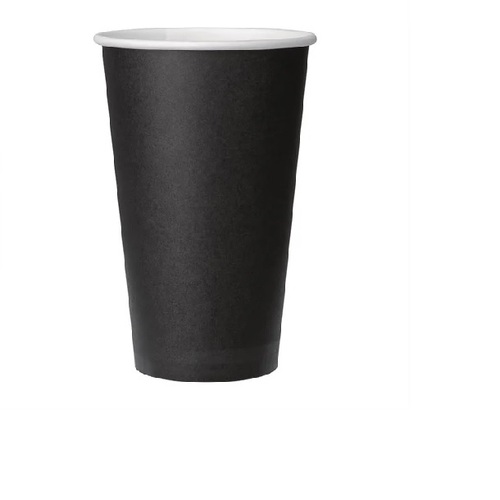 16OZ CUP SINGLE WALL BLACK + PLA-LINED