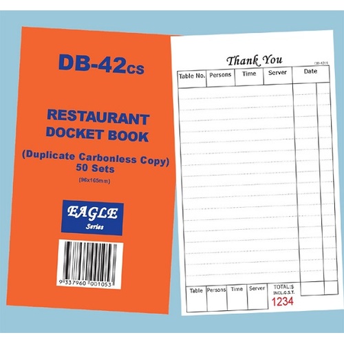 DB-42CS DOCKET RESTAURANT DUP C'LESS