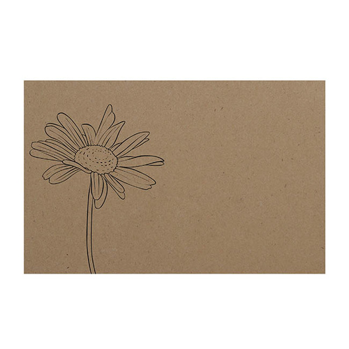 GIFT CARD KRAFT DAISY 10X6.5CM PK50